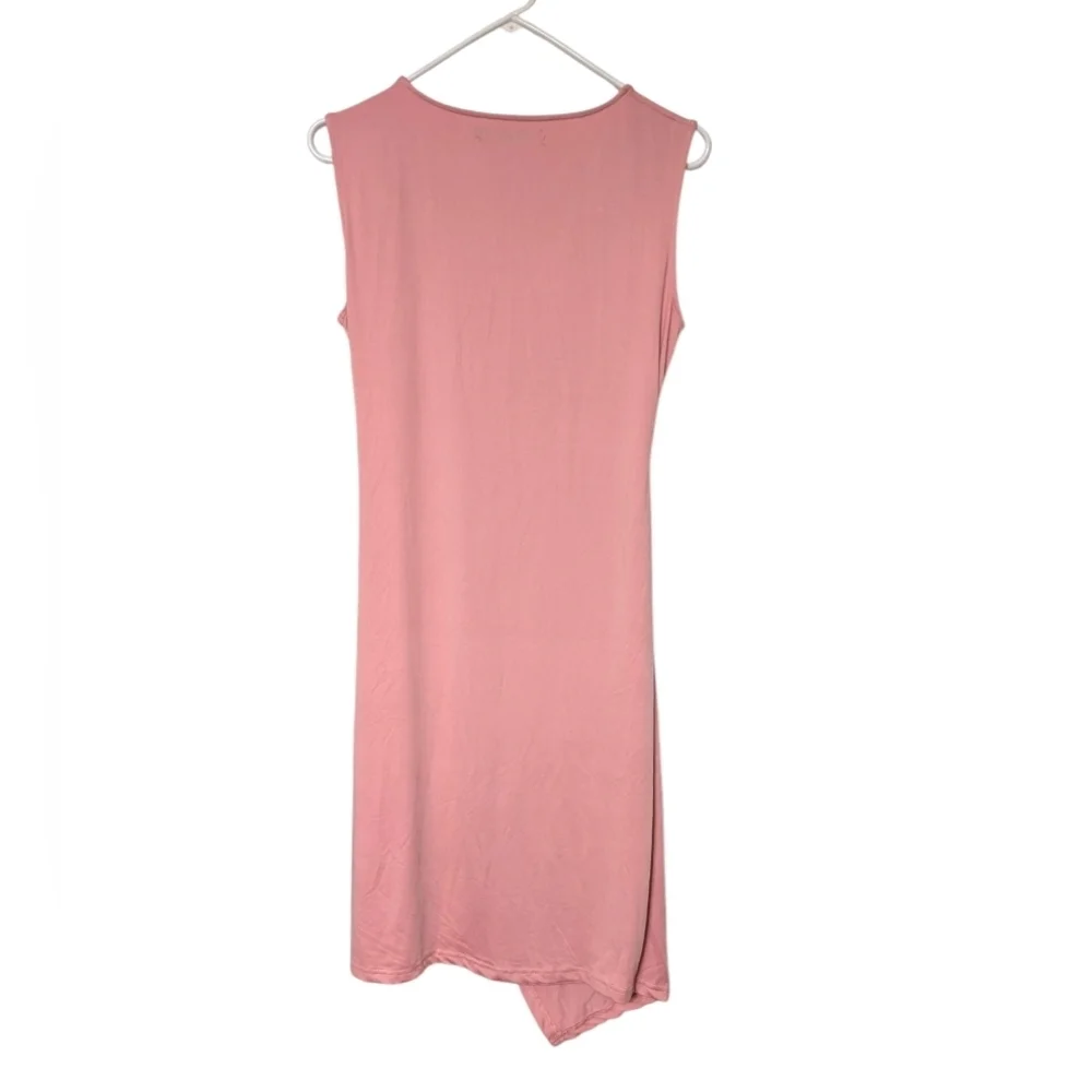 Glory Sunshine Petal Pink Asymmetrical Ruched Bodycon‎ Cocktail Dress Size Large